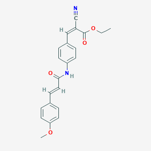 ethyl (Z)-2-cyano-3-[4-[[(E)-3-(4-methoxyphenyl)prop-2-enoyl]amino]phenyl]prop-2-enoate