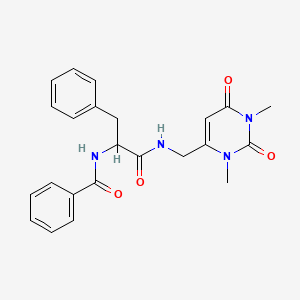 molecular formula C23H24N4O4 B7464017 N-[(1,3-dimethyl-2,6-dioxo-1,2,3,6-tetrahydropyrimidin-4-yl)methyl]-Nalpha-(phenylcarbonyl)phenylalaninamide 
