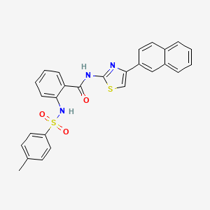 molecular formula C27H21N3O3S2 B7464065 2-[(4-methylphenyl)sulfonylamino]-N-(4-naphthalen-2-yl-1,3-thiazol-2-yl)benzamide 
