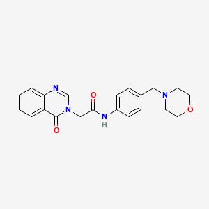 molecular formula C21H22N4O3 B7464109 N-[4-(morpholin-4-ylmethyl)phenyl]-2-(4-oxoquinazolin-3(4H)-yl)acetamide 