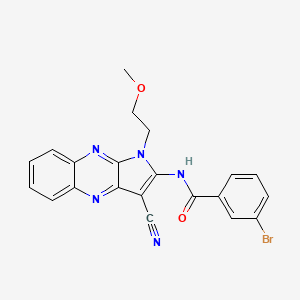 molecular formula C21H16BrN5O2 B7464116 3-bromo-N-[3-cyano-1-(2-methoxyethyl)pyrrolo[3,2-b]quinoxalin-2-yl]benzamide 