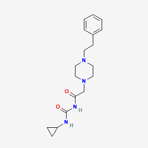 molecular formula C18H26N4O2 B7464123 N-(cyclopropylcarbamoyl)-2-[4-(2-phenylethyl)piperazin-1-yl]acetamide 