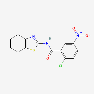 molecular formula C14H12ClN3O3S B7464136 2-chloro-5-nitro-N-(4,5,6,7-tetrahydro-1,3-benzothiazol-2-yl)benzamide 