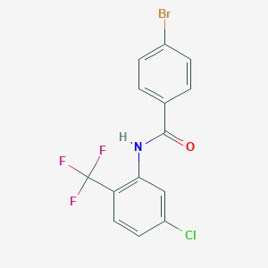molecular formula C14H8BrClF3NO B7464141 4-bromo-N-[5-chloro-2-(trifluoromethyl)phenyl]benzamide 