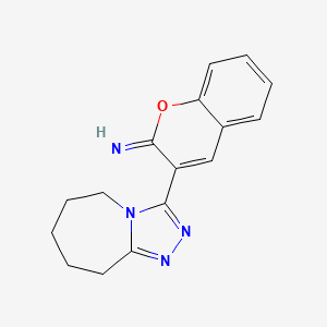 molecular formula C16H16N4O B7464167 3-(6,7,8,9-tetrahydro-5H-[1,2,4]triazolo[4,3-a]azepin-3-yl)-2H-chromen-2-imine 