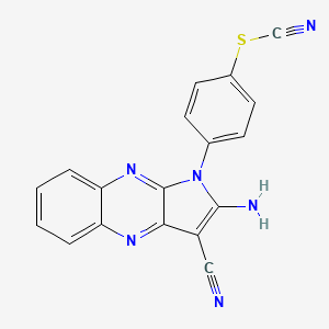molecular formula C18H10N6S B7464210 [4-(2-Amino-3-cyanopyrrolo[3,2-b]quinoxalin-1-yl)phenyl] thiocyanate 