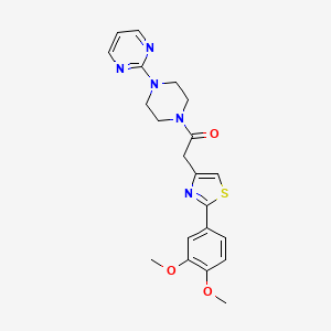 molecular formula C21H23N5O3S B7464213 2-[2-(3,4-Dimethoxyphenyl)-1,3-thiazol-4-yl]-1-[4-(pyrimidin-2-yl)piperazin-1-yl]ethanone 