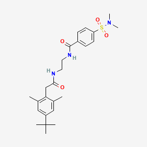 molecular formula C25H35N3O4S B7464228 N-[2-[[2-(4-tert-butyl-2,6-dimethylphenyl)acetyl]amino]ethyl]-4-(dimethylsulfamoyl)benzamide 