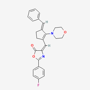 (4E)-4-[[(3E)-3-benzylidene-2-morpholin-4-ylcyclopenten-1-yl]methylidene]-2-(4-fluorophenyl)-1,3-oxazol-5-one