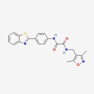 molecular formula C21H18N4O3S B7464238 N-[4-(1,3-benzothiazol-2-yl)phenyl]-N'-[(3,5-dimethyl-1,2-oxazol-4-yl)methyl]ethanediamide 