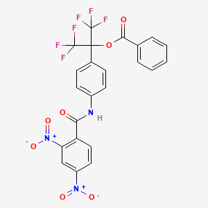 molecular formula C23H13F6N3O7 B7464274 [2-[4-[(2,4-Dinitrobenzoyl)amino]phenyl]-1,1,1,3,3,3-hexafluoropropan-2-yl] benzoate 