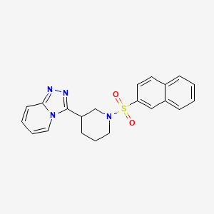 molecular formula C21H20N4O2S B7464275 3-[1-(Naphthalen-2-ylsulfonyl)piperidin-3-yl][1,2,4]triazolo[4,3-a]pyridine 