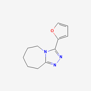molecular formula C11H13N3O B7464291 3-(furan-2-yl)-5H,6H,7H,8H,9H-[1,2,4]triazolo[4,3-a]azepine 