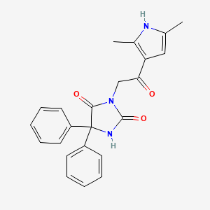 molecular formula C23H21N3O3 B7464295 3-[2-(2,5-dimethyl-1H-pyrrol-3-yl)-2-oxoethyl]-5,5-diphenylimidazolidine-2,4-dione 