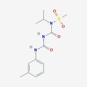molecular formula C13H19N3O4S B7464375 3-[(3-Methylphenyl)carbamoyl]-1-methylsulfonyl-1-propan-2-ylurea 