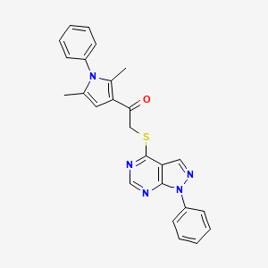 molecular formula C25H21N5OS B7464390 1-(2,5-Dimethyl-1-phenylpyrrol-3-yl)-2-(1-phenylpyrazolo[3,4-d]pyrimidin-4-yl)sulfanylethanone 