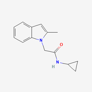 molecular formula C14H16N2O B7464423 N-cyclopropyl-2-(2-methyl-1H-indol-1-yl)acetamide 