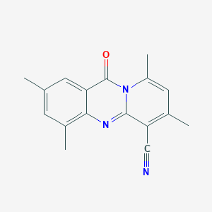 molecular formula C17H15N3O B7464436 2,4,7,9-Tetramethyl-11-oxopyrido[2,1-b]quinazoline-6-carbonitrile 