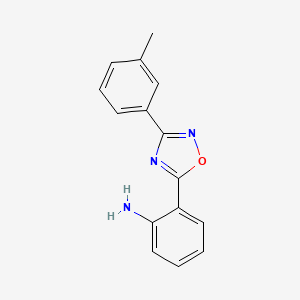 molecular formula C15H13N3O B7464450 2-[3-(3-Methylphenyl)-1,2,4-oxadiazol-5-yl]aniline 