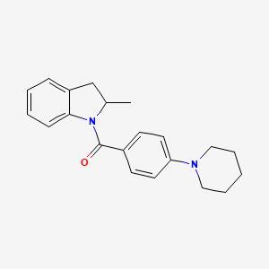 molecular formula C21H24N2O B7464457 (2-Methyl-2,3-dihydroindol-1-yl)-(4-piperidin-1-ylphenyl)methanone 