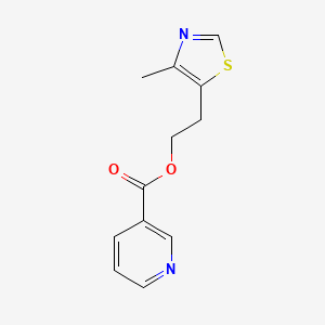 molecular formula C12H12N2O2S B7464464 2-(4-Methyl-1,3-thiazol-5-yl)ethyl pyridine-3-carboxylate 