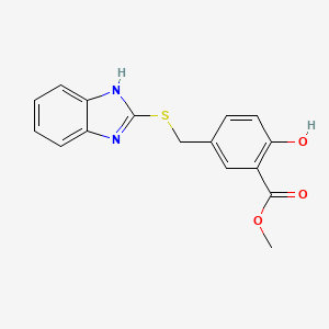 molecular formula C16H14N2O3S B7464558 methyl 5-(1H-benzimidazol-2-ylsulfanylmethyl)-2-hydroxybenzoate 