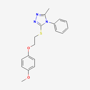 molecular formula C18H19N3O2S B7464569 3-{[2-(4-methoxyphenoxy)ethyl]thio}-5-methyl-4-phenyl-4H-1,2,4-triazole 