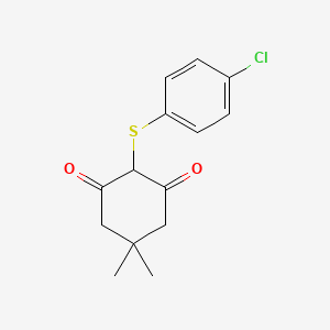 molecular formula C14H15ClO2S B7464580 2-(4-Chlorophenyl)sulfanyl-5,5-dimethylcyclohexane-1,3-dione 