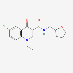 molecular formula C17H19ClN2O3 B7464606 6-chloro-1-ethyl-4-oxo-N-(oxolan-2-ylmethyl)quinoline-3-carboxamide 
