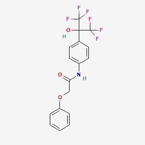 molecular formula C17H13F6NO3 B7464609 2-phenoxy-N-[4-(2,2,2-trifluoro-1-hydroxy-1-trifluoromethylethyl)phenyl]acetamide 