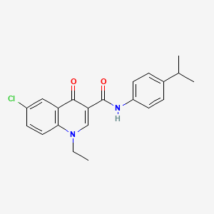 molecular formula C21H21ClN2O2 B7464617 6-chloro-1-ethyl-4-oxo-N-(4-propan-2-ylphenyl)quinoline-3-carboxamide 