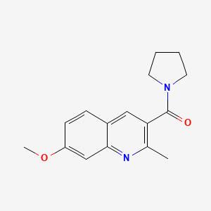 molecular formula C16H18N2O2 B7464626 (7-Methoxy-2-methylquinolin-3-yl)-pyrrolidin-1-ylmethanone 