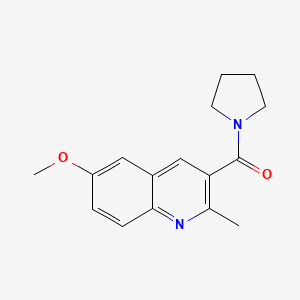 molecular formula C16H18N2O2 B7464640 (6-Methoxy-2-methylquinolin-3-yl)-pyrrolidin-1-ylmethanone 