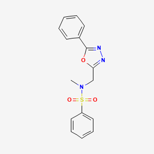 molecular formula C16H15N3O3S B7464646 N-methyl-N-[(5-phenyl-1,3,4-oxadiazol-2-yl)methyl]benzenesulfonamide 