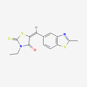 molecular formula C14H12N2OS3 B7464650 (5E)-3-ethyl-5-[(2-methyl-1,3-benzothiazol-5-yl)methylidene]-2-sulfanylidene-1,3-thiazolidin-4-one 