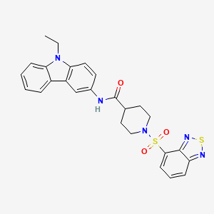 molecular formula C26H25N5O3S2 B7464684 1-(2,1,3-benzothiadiazol-4-ylsulfonyl)-N-(9-ethylcarbazol-3-yl)piperidine-4-carboxamide 