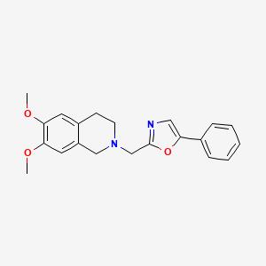 molecular formula C21H22N2O3 B7464713 6,7-Dimethoxy-2-[(5-phenyl-1,3-oxazol-2-yl)methyl]-1,2,3,4-tetrahydroisoquinoline 