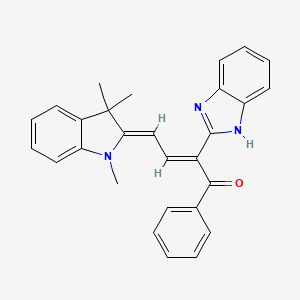 molecular formula C28H25N3O B7464749 (E,4Z)-2-(1H-benzimidazol-2-yl)-1-phenyl-4-(1,3,3-trimethylindol-2-ylidene)but-2-en-1-one 