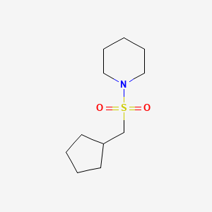 molecular formula C11H21NO2S B7464750 1-(Cyclopentylmethylsulfonyl)piperidine 