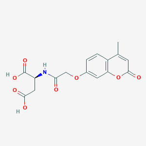 molecular formula C16H15NO8 B7464753 N-{[(4-methyl-2-oxo-2H-chromen-7-yl)oxy]acetyl}-L-aspartic acid 