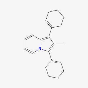 molecular formula C21H25N B7464766 1,3-Di(cyclohexen-1-yl)-2-methylindolizine 