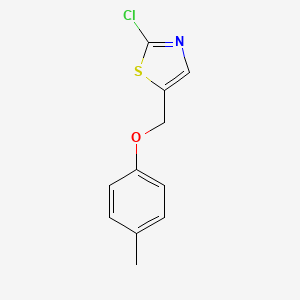molecular formula C11H10ClNOS B7464841 2-Chloro-5-[(4-methylphenoxy)methyl]-1,3-thiazole 