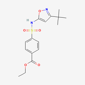 molecular formula C16H20N2O5S B7464873 Ethyl 4-[(3-tert-butyl-1,2-oxazol-5-yl)sulfamoyl]benzoate 