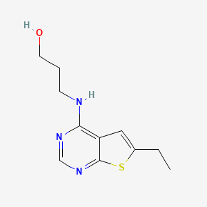 3-[(6-Ethylthieno[2,3-d]pyrimidin-4-yl)amino]propan-1-ol