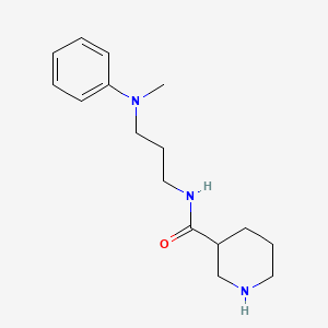 molecular formula C16H25N3O B7464889 N-[3-(N-methylanilino)propyl]piperidine-3-carboxamide 