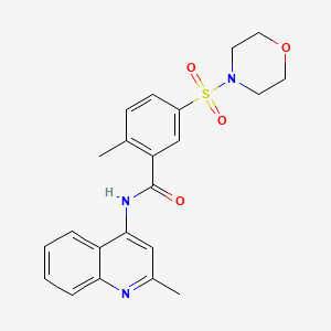 molecular formula C22H23N3O4S B7464901 2-methyl-N-(2-methylquinolin-4-yl)-5-morpholin-4-ylsulfonylbenzamide 