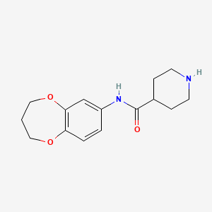 molecular formula C15H20N2O3 B7464905 N-(3,4-dihydro-2H-1,5-benzodioxepin-7-yl)piperidine-4-carboxamide 