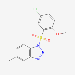 molecular formula C14H12ClN3O3S B7464909 4-chloro-2-[(5-methyl-1H-1,2,3-benzotriazol-1-yl)sulfonyl]phenyl methyl ether 