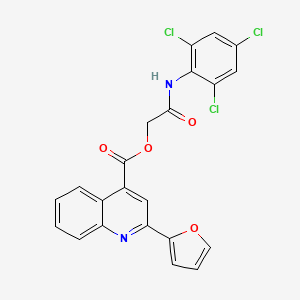 molecular formula C22H13Cl3N2O4 B7464917 [2-Oxo-2-(2,4,6-trichloroanilino)ethyl] 2-(furan-2-yl)quinoline-4-carboxylate 