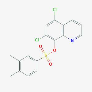 molecular formula C17H13Cl2NO3S B7464929 (5,7-Dichloroquinolin-8-yl) 3,4-dimethylbenzenesulfonate 